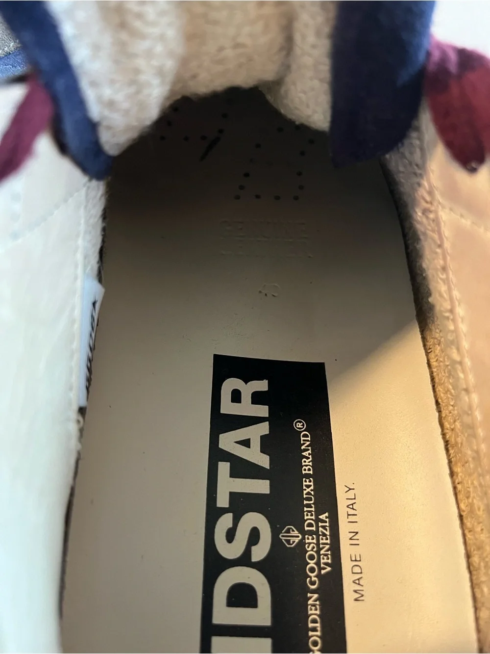 Golden Goose Navy, Burgundy and Beige Midstar High-Top Sneaker - Picture 12 of 12